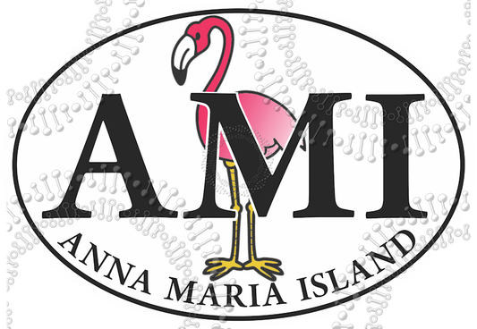 Anna Maria Island, FL - AMI Flamingo Decal