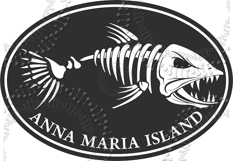 Anna Maria Island, FL - Black Fishbonz Decal