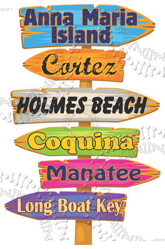 Anna Maria Island, FL - Directional Sign Decal