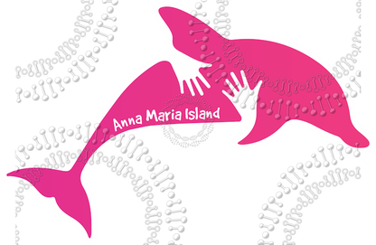 Anna Maria Island, FL - Dolphin Hug Pink Decal