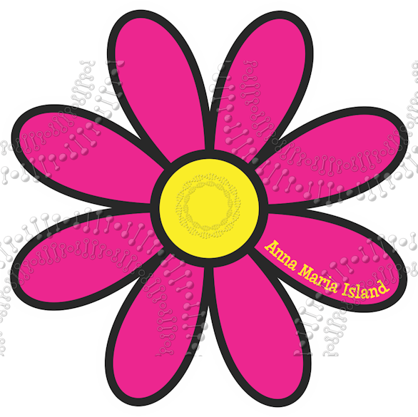 Anna Maria Island, FL - Pink Daisy Decal