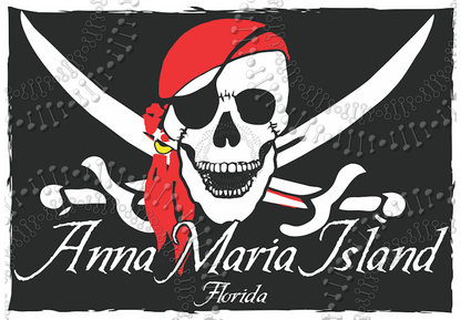 Anna Maria Island, FL - Pirate Flag Decal