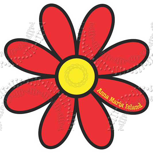 Anna Maria Island, FL - Red Daisy Decal