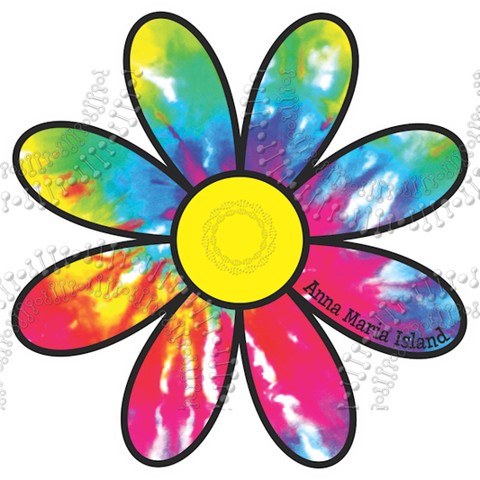 Anna Maria Island, FL - Tie Dye Daisy Decal