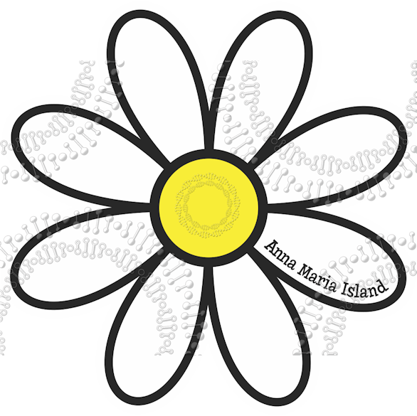 Anna Maria Island, FL - White Daisy Decal