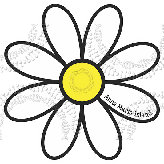 Anna Maria Island, FL - White Daisy Decal