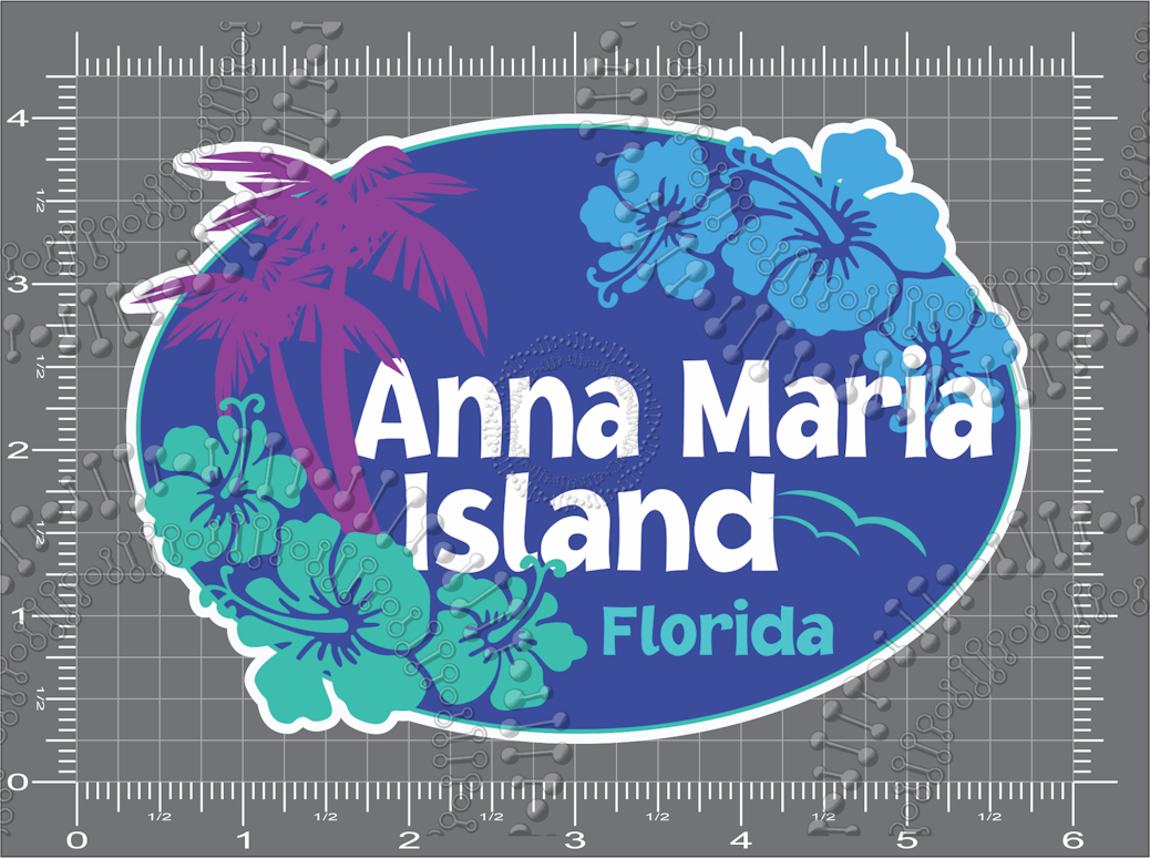 Anna Maria Island. FL - Aloha Blue Decal