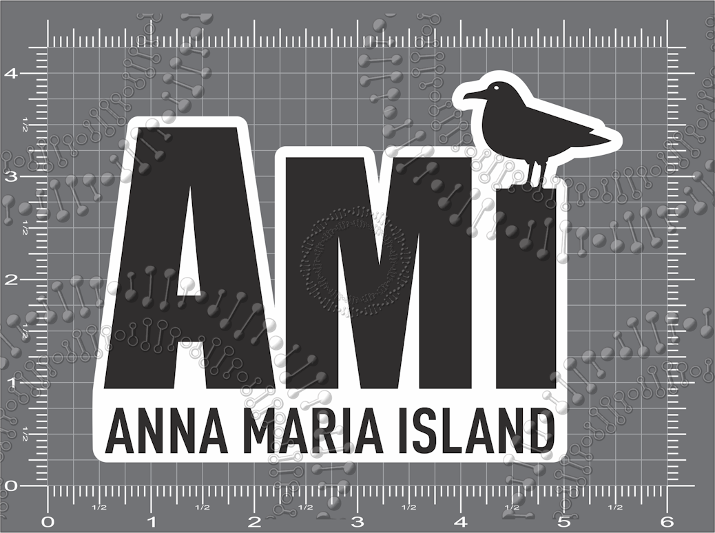 Anna Maria Island, FL -AMI with Bird Decal