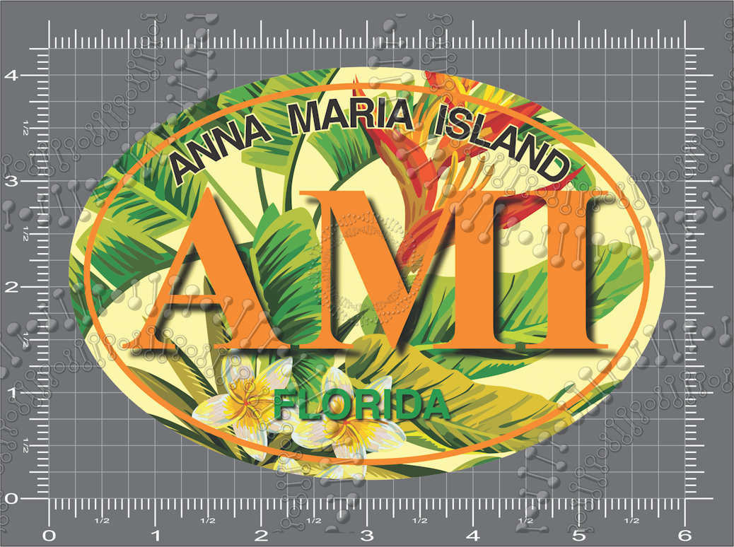 Anna Maria Island, FL - AMI Bird of Paradise Decal