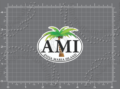 Anna Maria Island, FL - AMI Palm Tree Decal