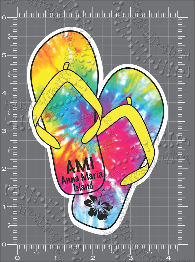 Anna Maria Island, FL - AMI Sandal Decal