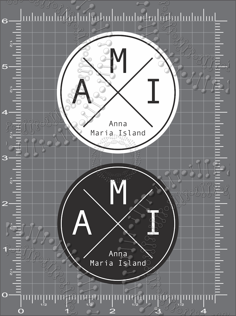 Anna Maria Island, FL - AMI X Black and White Decal