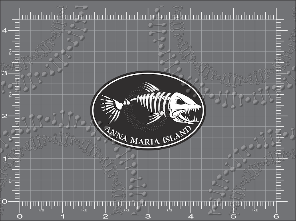 Anna Maria Island, FL - Black Fishbonz Decal