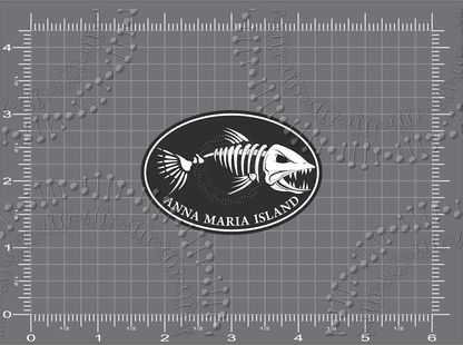 Anna Maria Island, FL - Black Fishbonz Decal