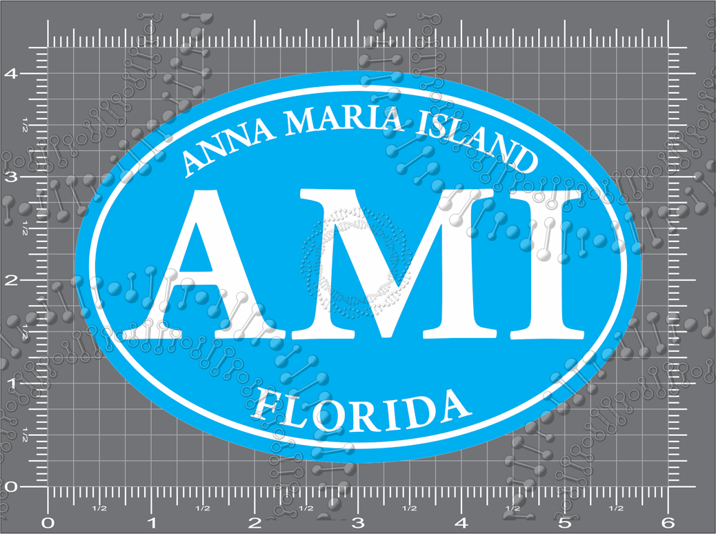 Anna Maria Island, FL - Cyan AMI Decal