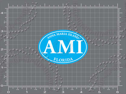 Anna Maria Island, FL - Cyan AMI Decal