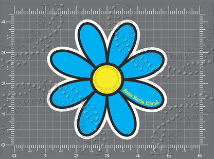 Anna Maria Island, FL - Cyan Daisy Decal