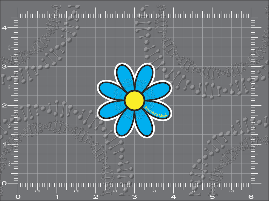 Anna Maria Island, FL - Cyan Daisy Decal