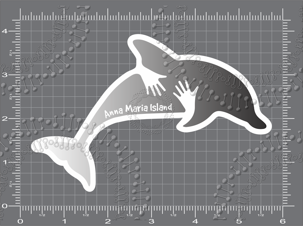 Anna Maria Island, FL - Dolphin Hug Black Decal