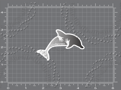 Anna Maria Island, FL - Dolphin Hug Black Decal