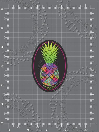 Anna Maria Island, FL - Oval Pineapple Decal