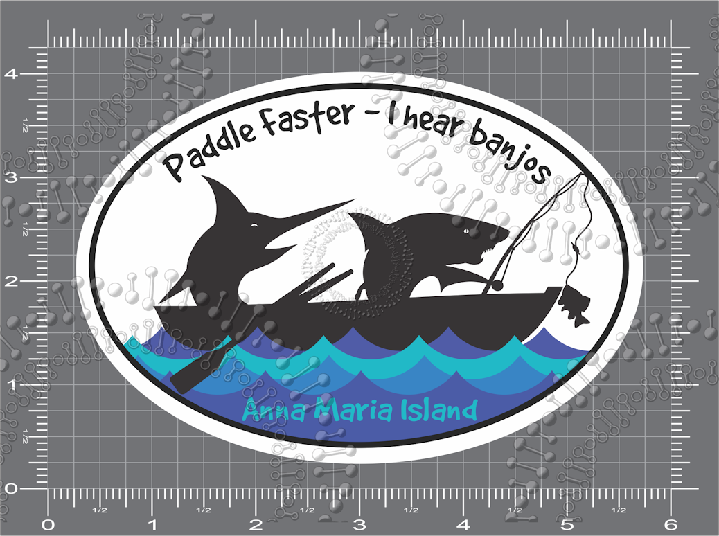 Anna Maria Island, FL - Paddle Faster - I Hear Banjos Decal