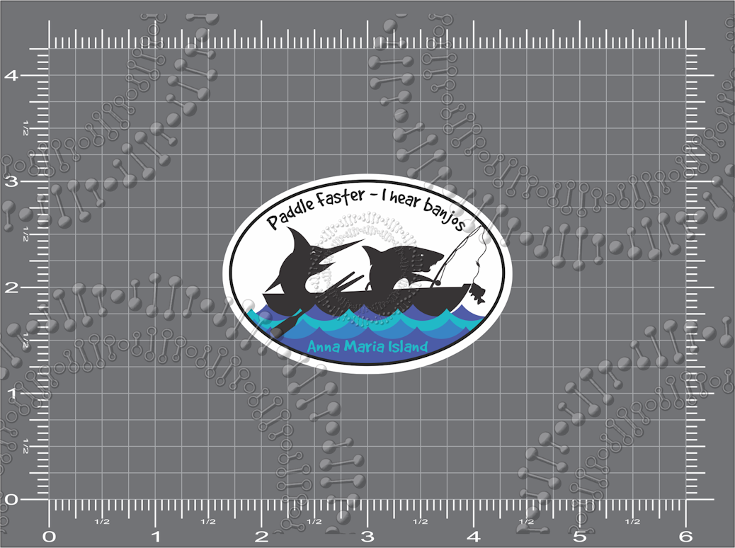 Anna Maria Island, FL - Paddle Faster - I Hear Banjos Decal