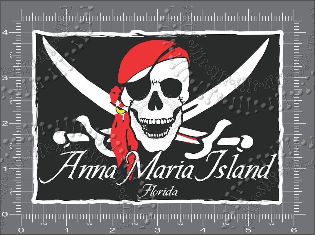 Anna Maria Island, FL - Pirate Flag Decal