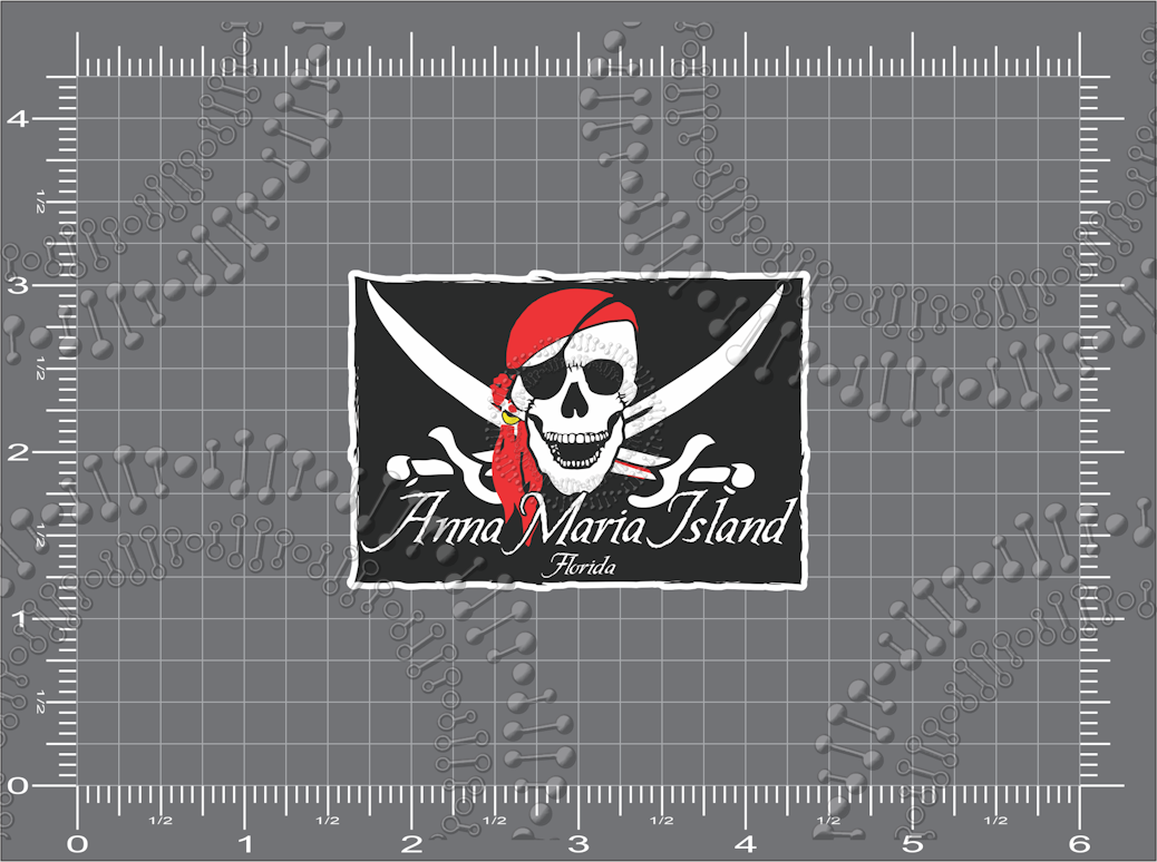 Anna Maria Island, FL - Pirate Flag Decal