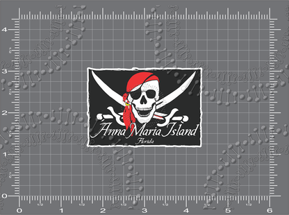 Anna Maria Island, FL - Pirate Flag Decal