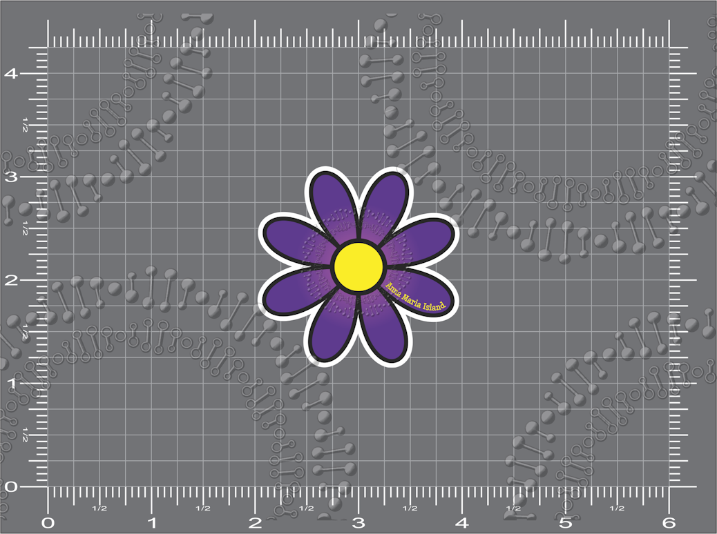 Anna Maria Island, FL - Purple Daisy Decal