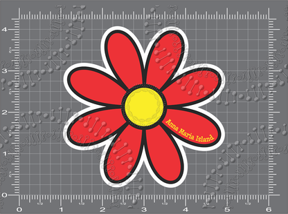 Anna Maria Island, FL - Red Daisy Decal