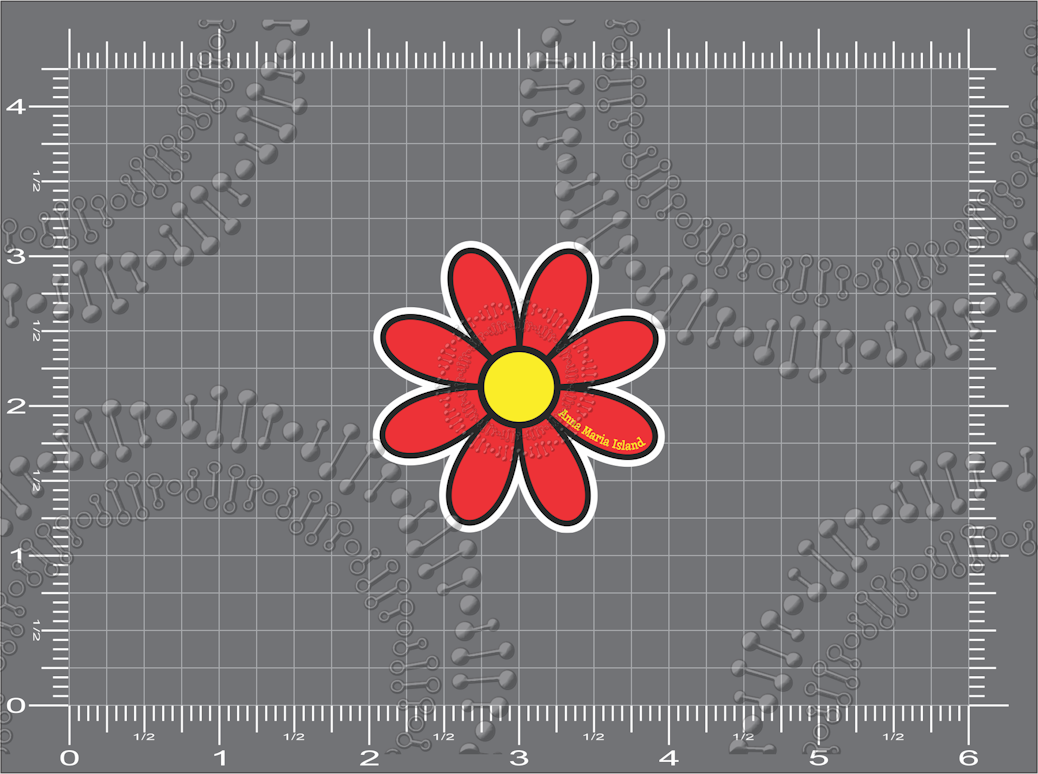 Anna Maria Island, FL - Red Daisy Decal