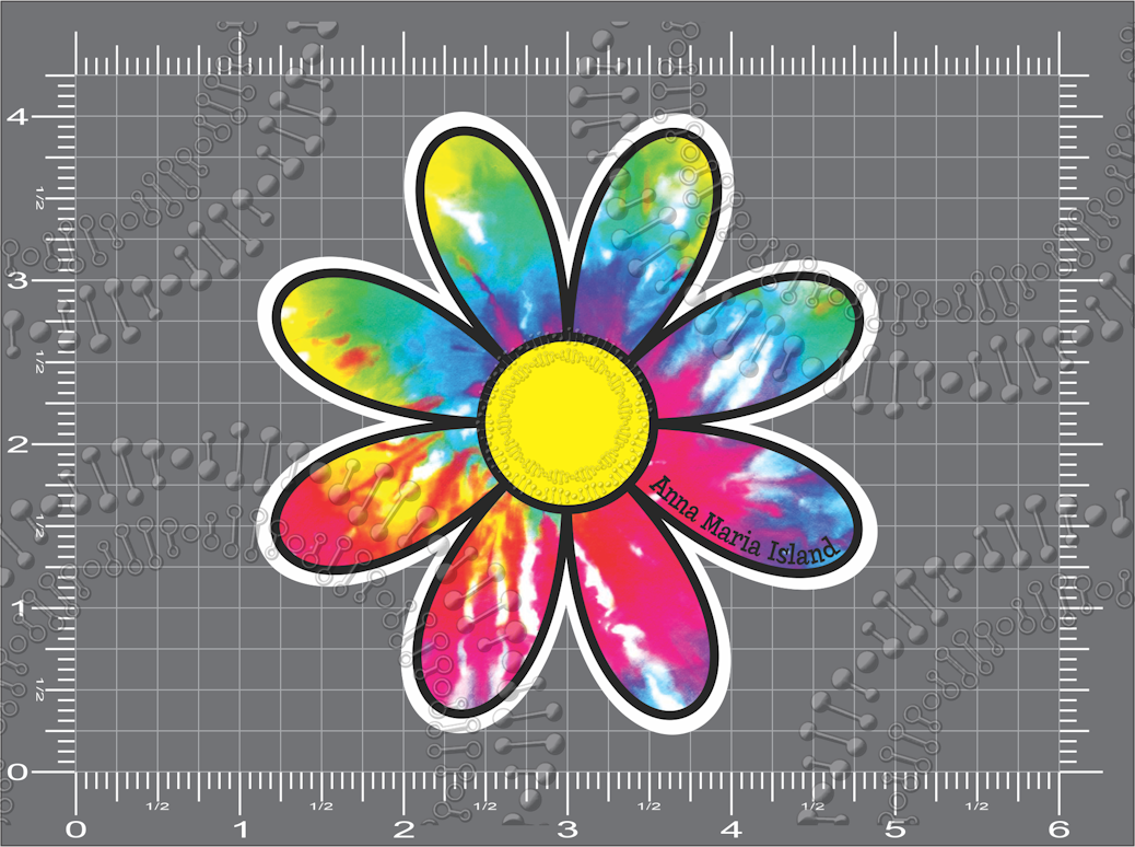 Anna Maria Island, FL - Tie Dye Daisy Decal