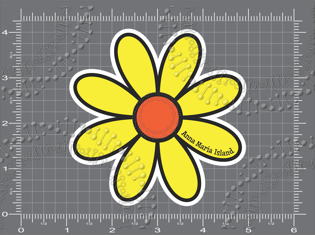 Anna Maria Island, FL - Yellow Daisy Decal