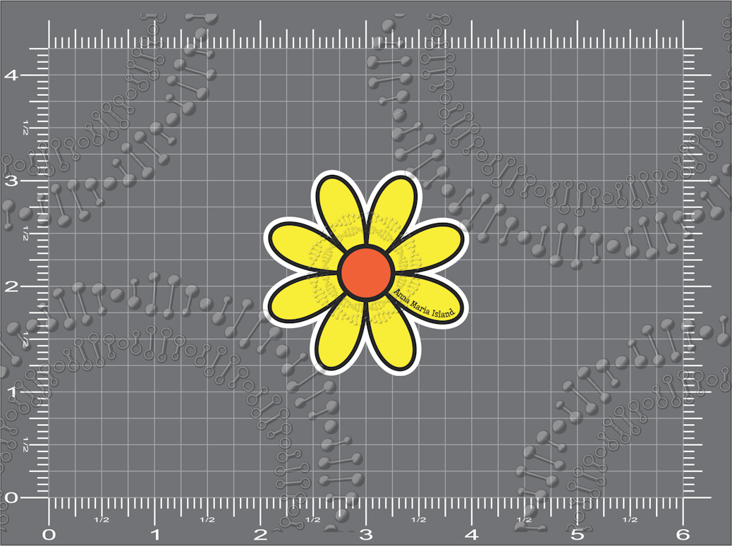 Anna Maria Island, FL - Yellow Daisy Decal