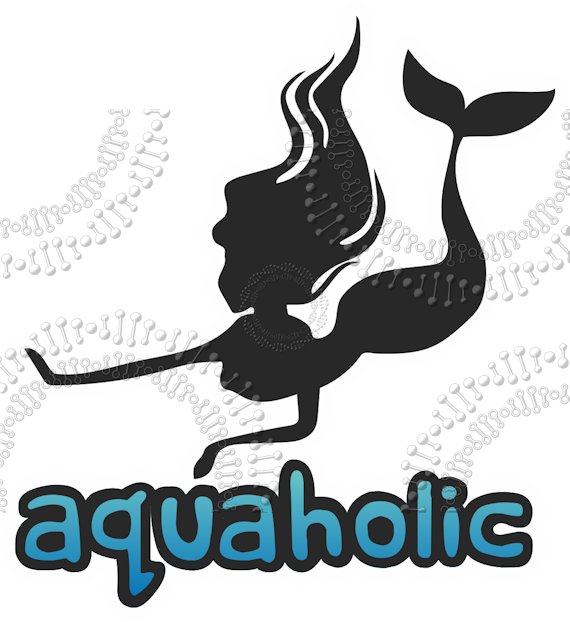 Aquaholic Black Decal