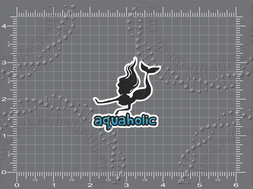 Aquaholic Black Decal