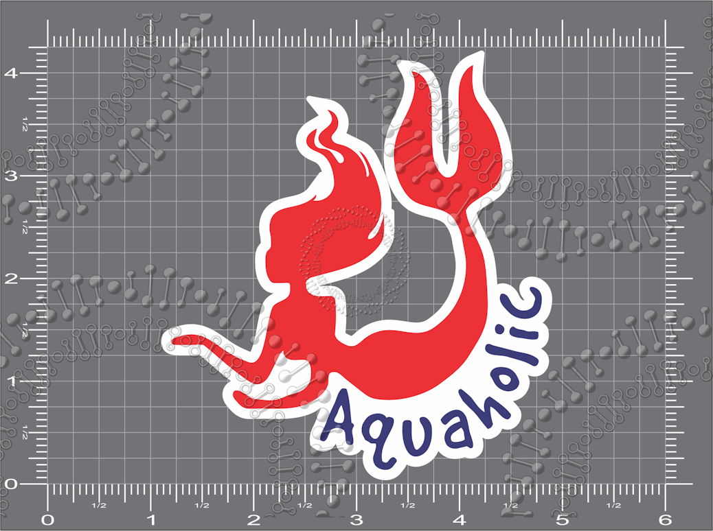 Aquaholic Red Decal