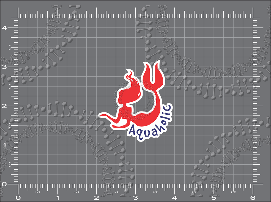 Aquaholic Red Decal