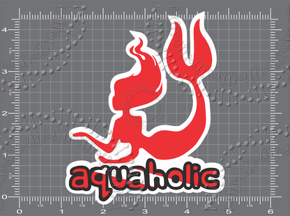 Aquaholic with Dive Flag Decal