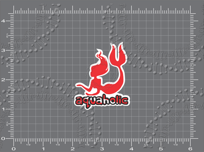 Aquaholic with Dive Flag Decal