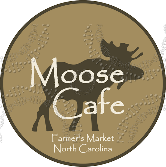 Asheville, NC - Moose Cafe Circle Decal