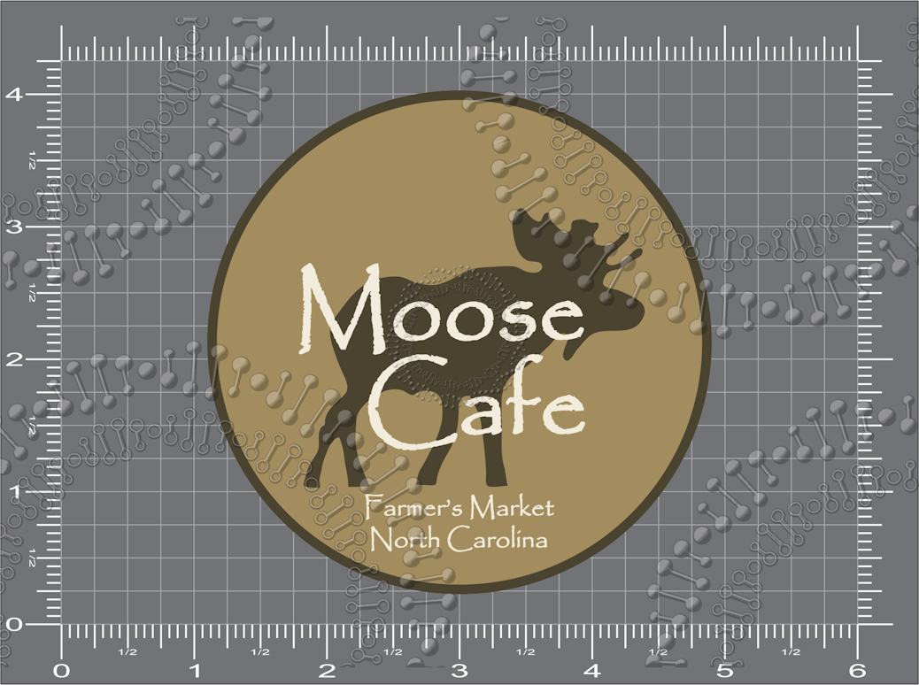 Asheville, NC - Moose Cafe Circle Decal