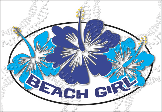 Beach Girl Blue Decal