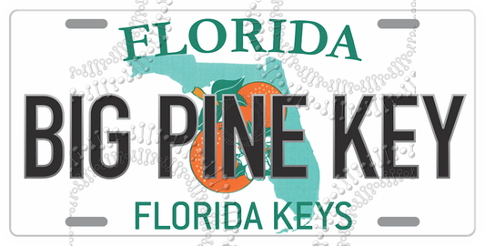 Big Pine Key, FL - License Plate Decal