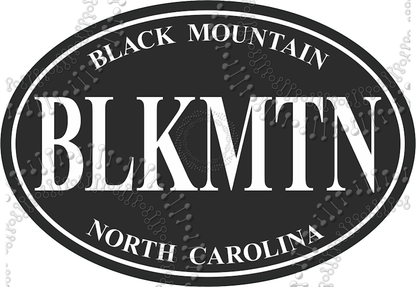 Black Mountain, NC - Black Blk Mtn Decal