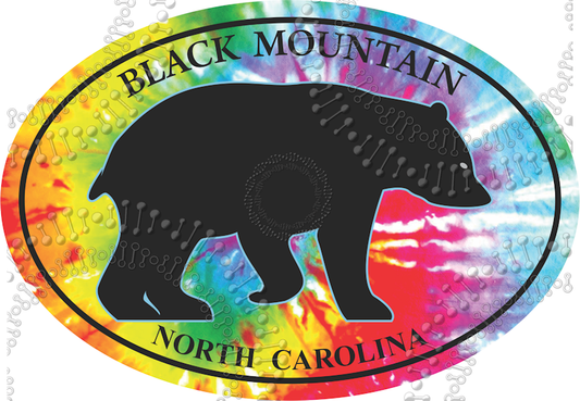 Black Mountain, NC - Black Mountain Tie Dye Bear Decal