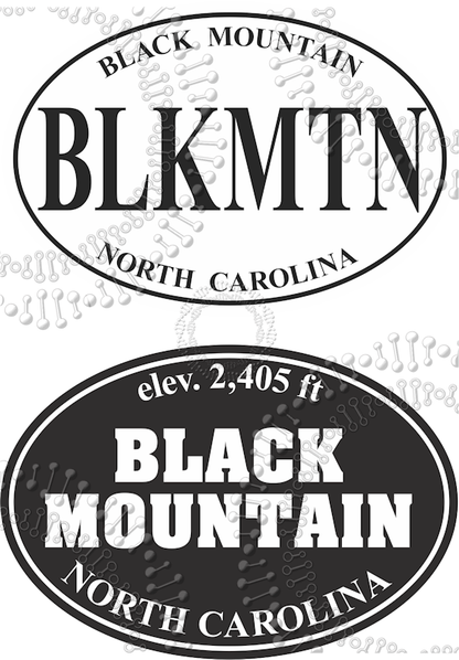 Black Mountain, NC - White BLKMTN with White Black Mountain Decal