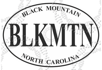 Black Mountain, NC - White Blk Mtn Decal